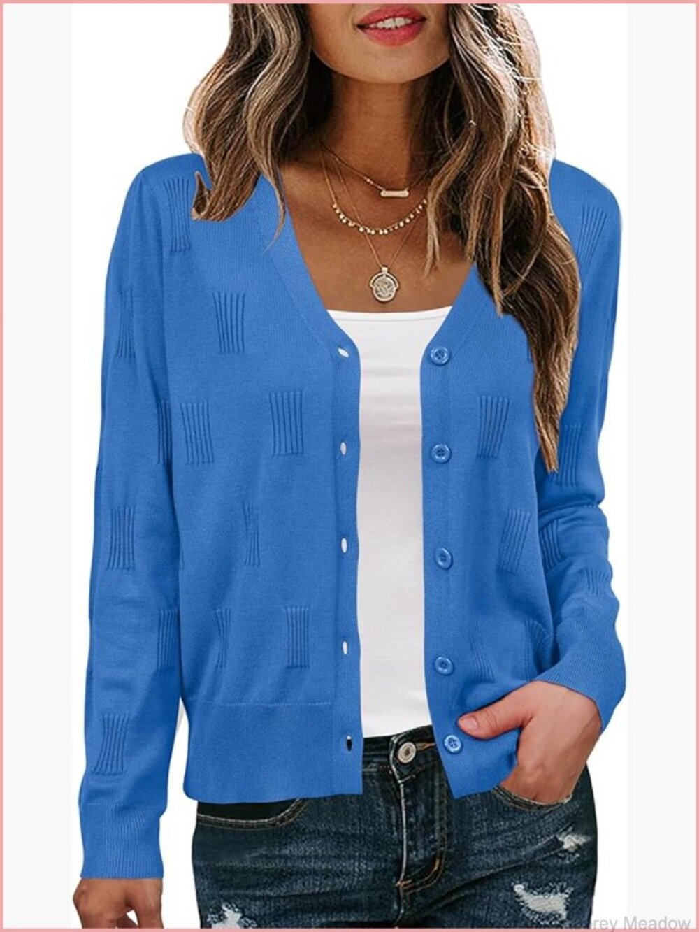 Women's Cropped Cardigan Lightweight Shrug Sweater Long Sleeve V-Neck Button